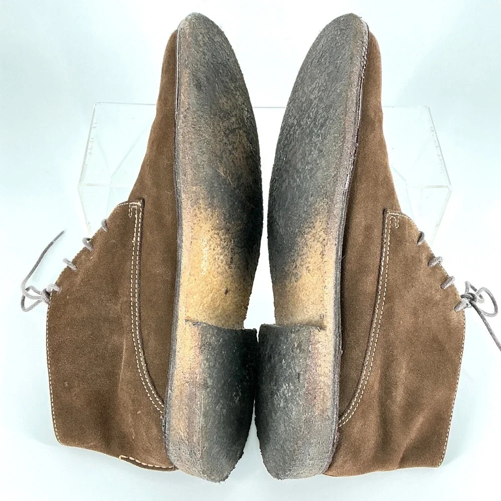 Johnston & Murphy Size 10.5 Brown Suede Chukka Desert Boots Copeland Crepe Gum